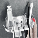 1PCS Space Aluminum Portable Free Punch Toothbrush Rack Double Brush Cup Ho