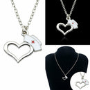 Women Novelty Alloy Heart Necklace Nurse Stethoscope Chain Link Pendant Gift 1PC