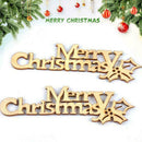10Pcs DIY Merry Christmas Letter Cut Wood Slice Xmas Tree Party Ornaments. Q0F7