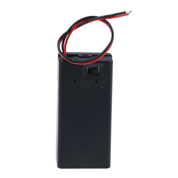 9V Volt PP3 battery holder box dc case w/ wire lead on/off switch cover  JR