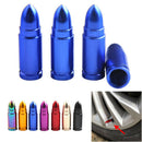 4 Pieces Car Truck Wheel Stem Aluminum Bullet Tyre Valve Cover Caps Blue