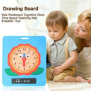 Kids Montessori Cognitive Clock Time Board Teaching Aids Erasable Toys