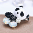 Fashion Wedding Bridal Crystal Enamel Animal Panda Corsage Banquet Brooch Pin Gw