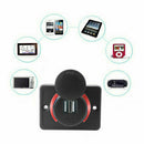 Waterproof 3.1A Dual USB Charger Socket Outlet 12V Red LED for Motorcycle Car