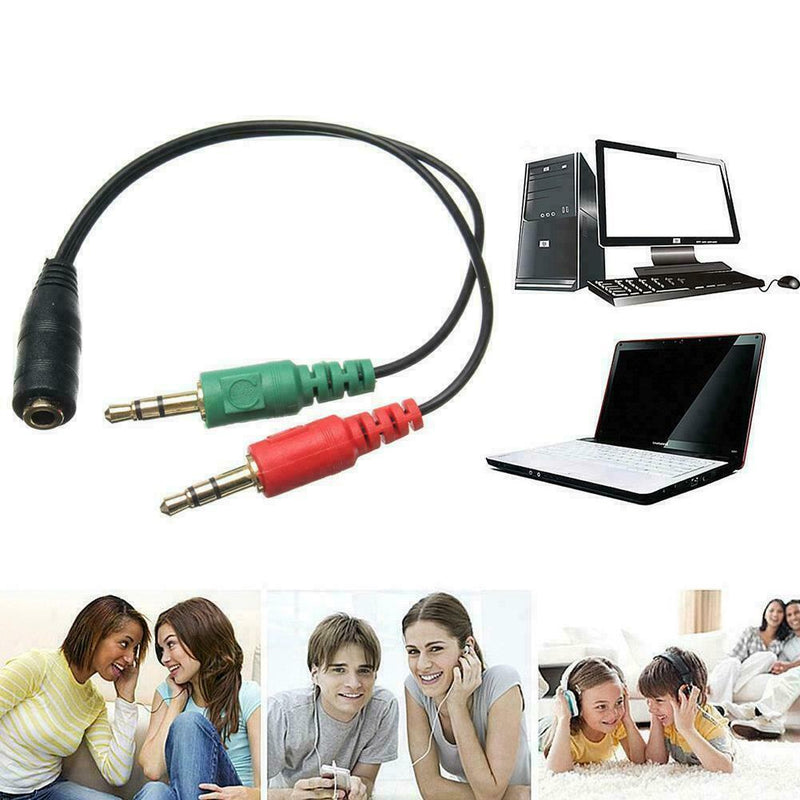 3.5mm Headphone Mic Audio Y Splitter Cable Audio Microphone For Speak Jack P3Y2