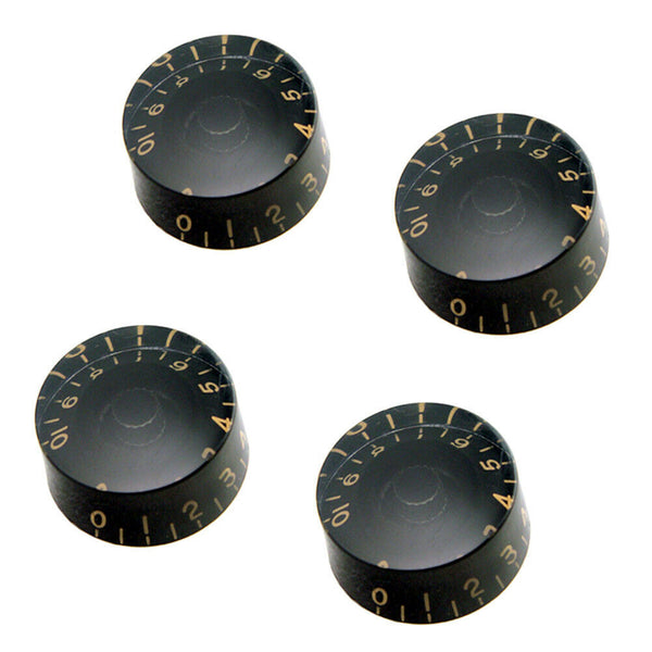 4pcs Electric Guitar Knob Cap Guitar Volume Tone Button for EPI LP (Black)
