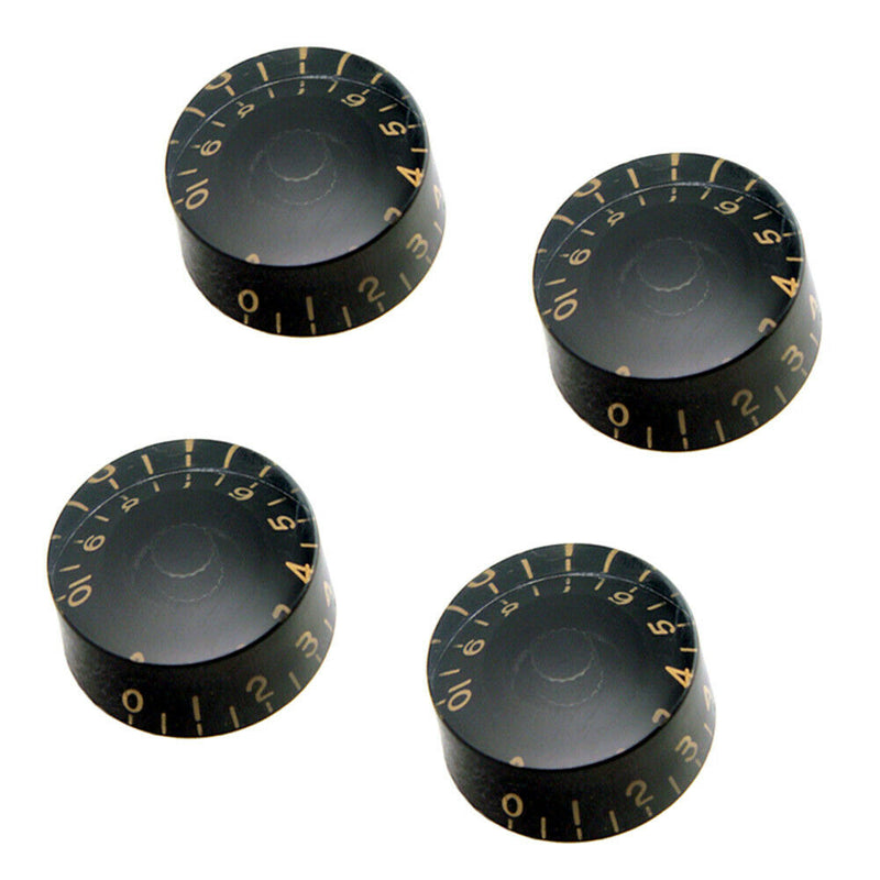 4pcs Electric Guitar Knob Cap Guitar Volume Tone Button for EPI LP (Black)