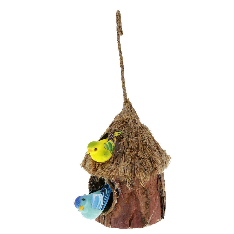 Hanging Bird Nest Pet Grass Cave Parrot Hatching Breeding Nest Photo Props