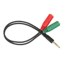 3.5mm Male to 2 Female Jack Audio Mic Headset Splitter Cable Adapter Convertor E