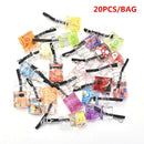 20PC Mixed Glass Fruit Slice Juice Bottle Pendants Mini Charms DIY Craft Jewelry