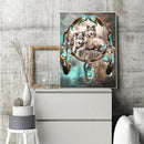 5D DIY Full Drill Diamond Painting Wolf and Dream Catcher Embroidery Kit