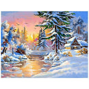 4 Pack Snow Scene DIY 5D Diamond Painting Kits Full Drill Cross Stitch Decor