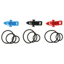 3x ABS Plastic Fishing Rod Hook Keeper Holder with Elastic Rubber O-Rings