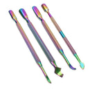 4Pcs Rainbow Cuticle Pusher Stainless Steel Cuticle Remover and Cutter Mani