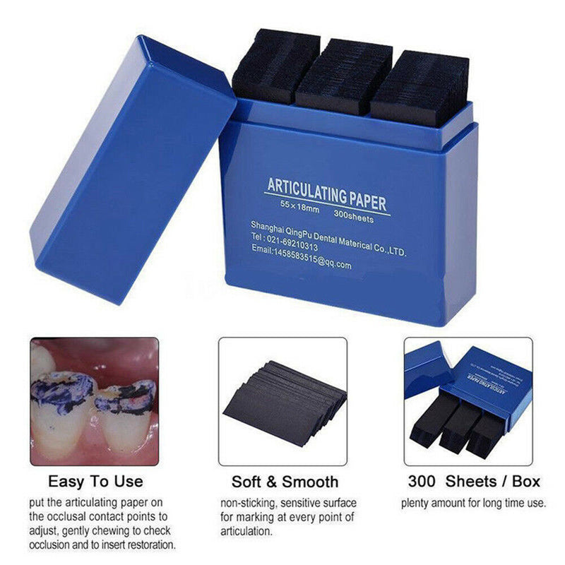 300 Sheets Dental Articulating Paper Soft Thin Strips Sheets Teeth Care Strips