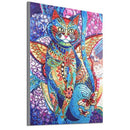 Diy 5D Special Shaped Diamond Painting Colorful Cat Diamond Embroidery Rhin D6U9