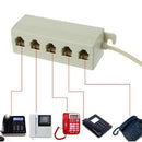 RJ11 jack 5 way outlet telephone modular line splitter plug adapter 6p4c'  Nw