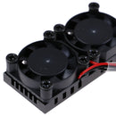 Double Cooling Fan Cooler Radiator Heatsink Kits for Raspberry Pi 4B-3C