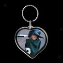 10x Clear Heart Blank Plastic Insert Photo Picture Frame Key Ring Keychain