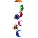 Solar LED Sun Moon Wind Chimes Light Outdoor Color Changing Hanging Lamp