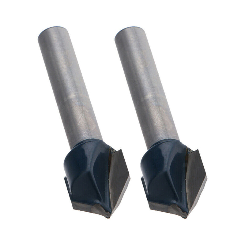 2x Router CNC Engraving V Groove 1/4'' X1/2'' X 90Degree Woodworking Cutter