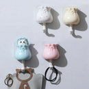 Coat Hooks Adhesive Peeking Cat Wall Mounted ABS Robe Towel Hook 2 Pack for