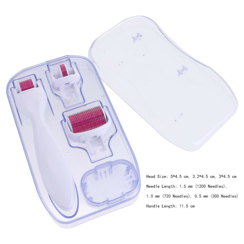 4in1 0.5/1.0/1.5mm Titanium Derma Roller Needle Therapy facial Care Treat