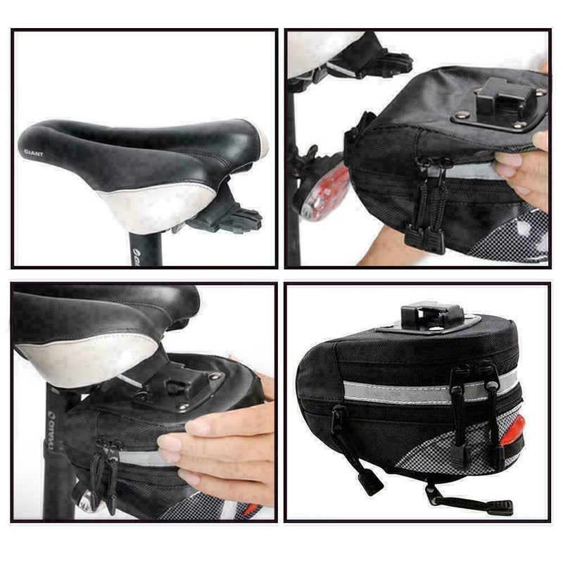Bike Seat Saddle Bag Bicycle Rear Tail Strap-On Pouch Large W0I9 NEW A4E5 O6P7