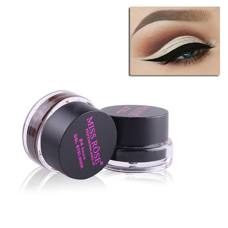 Miss Rose 3Pcs/Set Eye Makeup Set Black + Brown Cake Eyeliner Long Lasting  L3L9