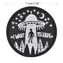 embroidery flying saucer UFO iron on patch badge hat jeans fabric applique JR
