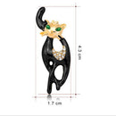 Crystal Cat Brooches Pin Decoration Corsage Badge Fashion Brooches Jewelry G BX