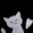 2pcs cat&heart Metal Cutting Dies Stencil Scrapbooking Embossing Craft DIY FT