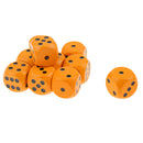 10 Pieces Wooden D6 Six Sided Dice Board Game Dice for Party Game Orange