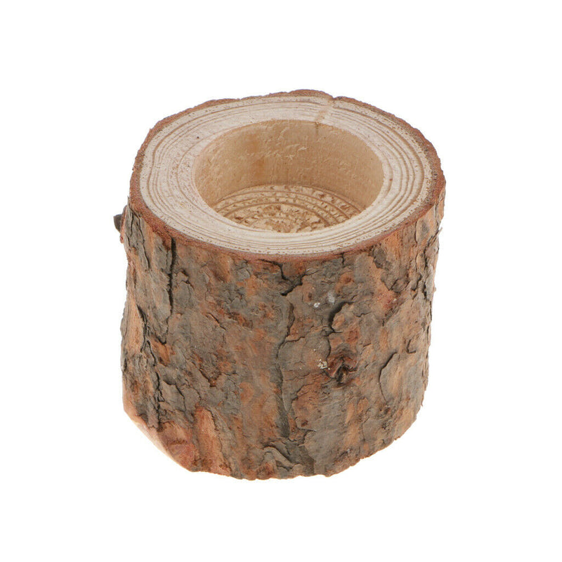 MagiDeal 20X Wood Candle  Wooden Planter Flower Pot For Home Decoration