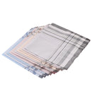 10X Men Handkerchiefs Square Decorative Suits Grid Cotton Plaid Pocket Hanky