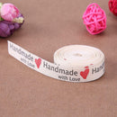 5 Yard Handmade with Love Pattern Ribbon Clothing Tape Label DIY Bowknot Craft