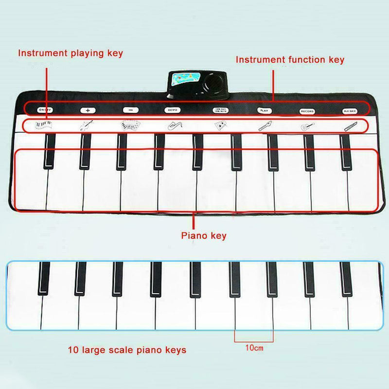Piano Dance Mat Fun Step Mat For Kids-Play Classic Feet-Great Gift Tunes S1W7