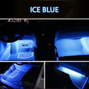 4x Ice Blue 9LED Charger Interior Light Accessories Car SUV Floor Decorati IPK