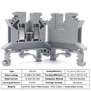 Uk2.5N-Gr Din Rail Terminal Block, Screw Clamp, 600V 20A 24-12Awg, Pack Of