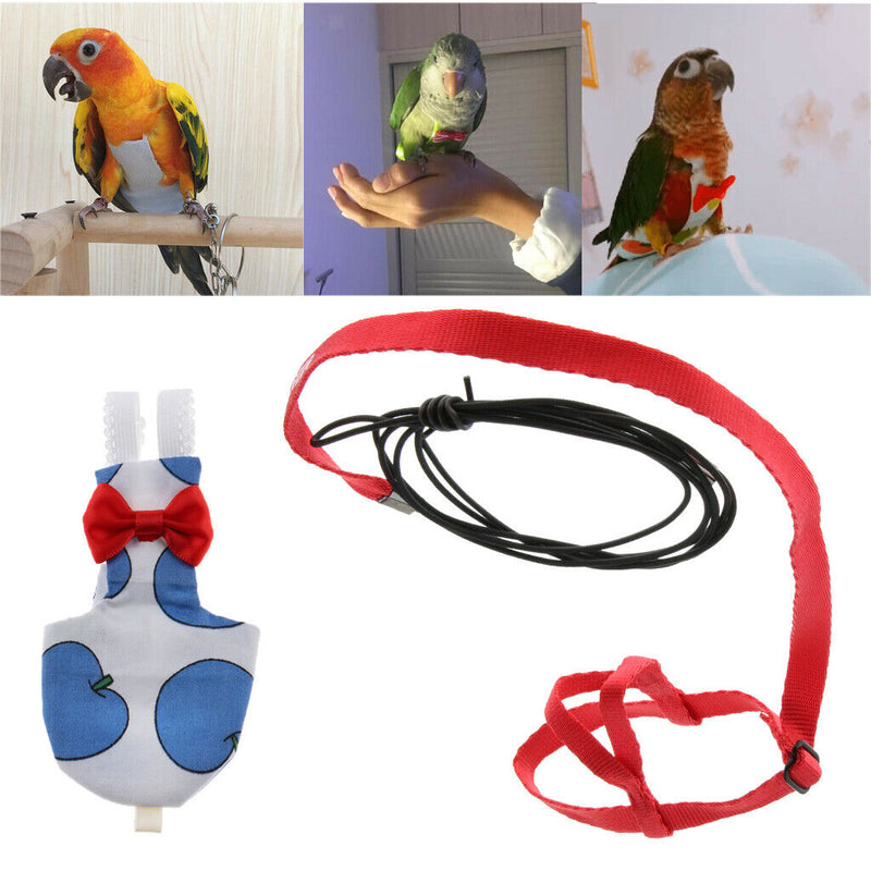 Durable Parrot Bird Outdoor Adjustable Harness Rope With Bird Parrot Diaper