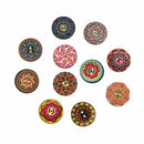 50Pcs Flower Picture Wood Button 2 Holes Mixed Color Apparel Sewing DIY Craft AU