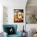 5D DIY Diamond Painting Girl Feeding Chicken Full Round Drill Embroidery