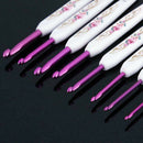 8Pcs TPR Soft Handles Aluminum Hook Crochet Knitting Needles DIY 2.5-6mm Set
