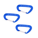 3x Carabiner Clip Aluminum D-Ring Locking Outdoor Wiregate Lock Hook Blue