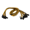 8 Pcs 6 Pin PCI-e To 8 Pin (6+2) PCI-e Power Cable 70cm For Graphic Cards GPU