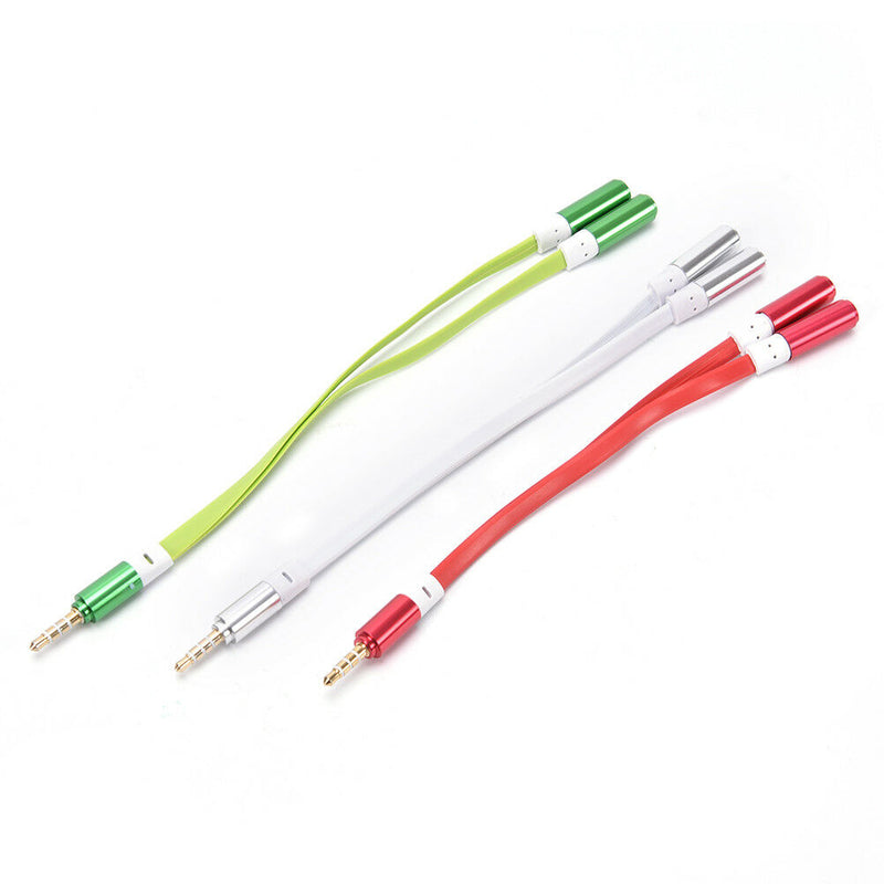 colorful 3.5mm earphone headphone audio cable jack 1 male to 2female split JC3c