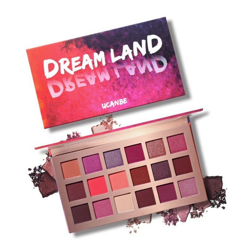 Ucanbe Shimmer Matte Dreamland Eyeshadow Makeup Palette 18 Color Purple Pin Q6W6
