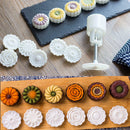 6 Rose Flower Stamps Moon Cake Decor Mould Round Mooncake Mold DIY Tool 50g VHI