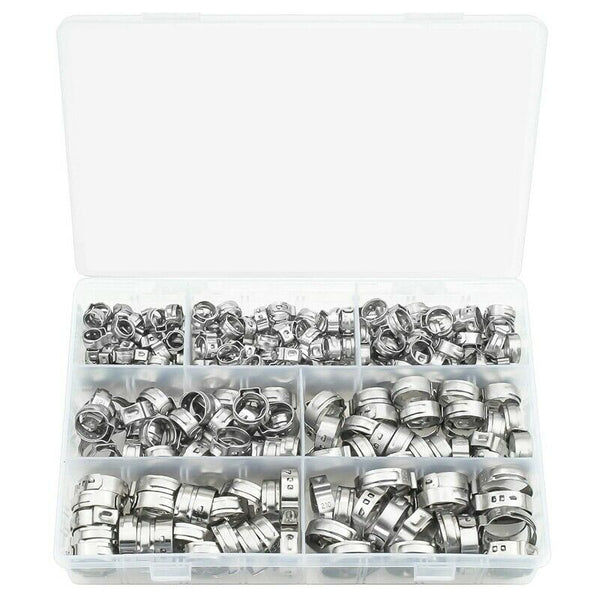 304 Stainless Steel Single Ear Non-Steel Hose Clamp Classification Kit, 128