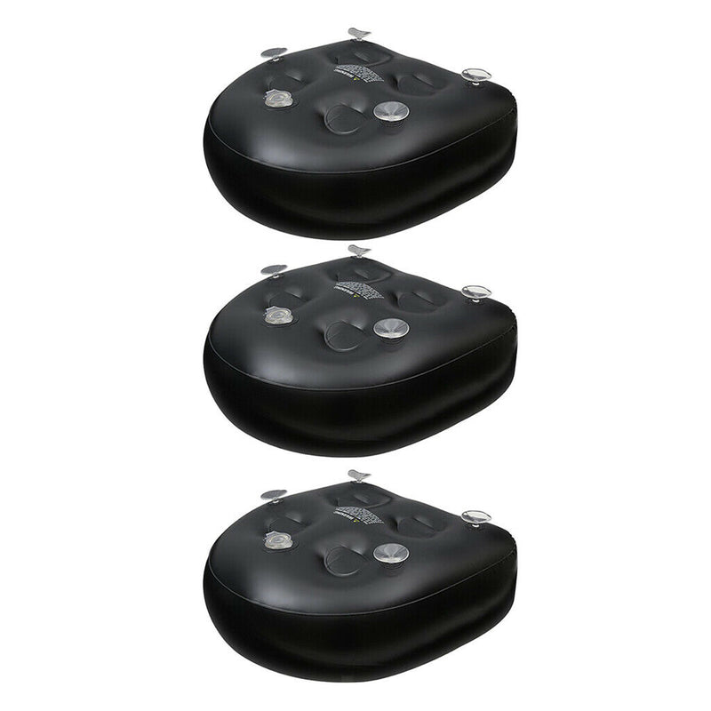 3Pcs Spa Booster Seat Cushion Inflatable Pillow for Bathtub Anti-slip Black